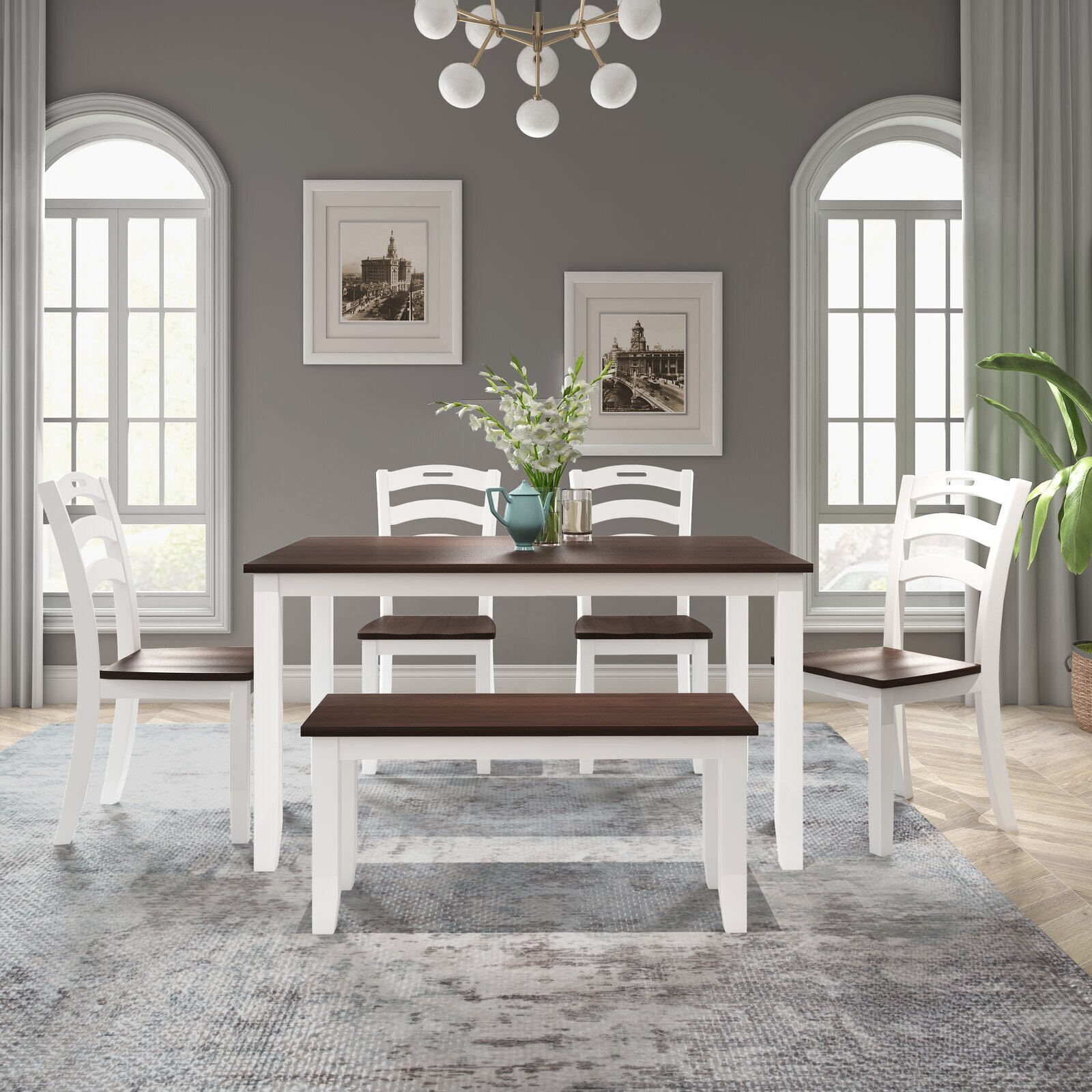 Classic Style Dining Sets with Chairs and Bench
