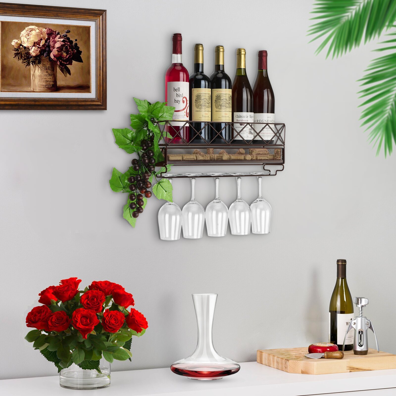 Classic Style Wine Glass Holder Wall Mounted 