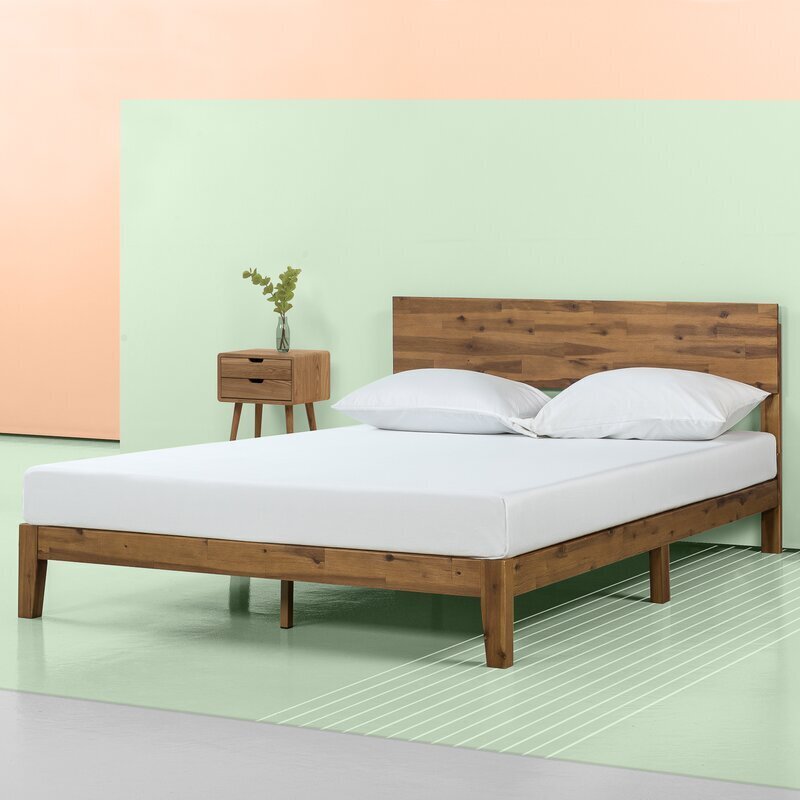 Classic Wooden Platform Bed Frame 