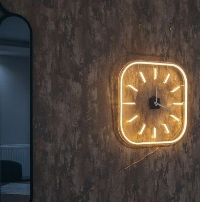 Classy Minimalist Neon Wall Clock