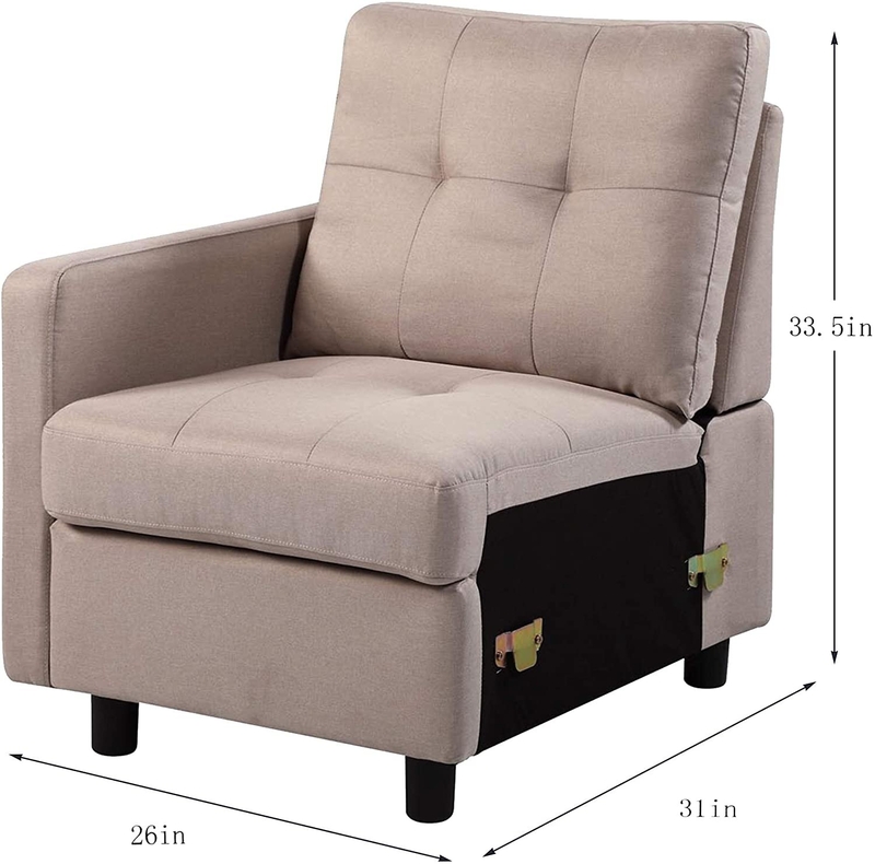 Clayson 80" Wide Symmetrical Modular Corner Sectional with Ottoman Reversible