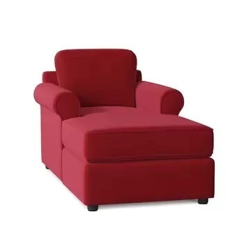 Clean Lined Red Chaise