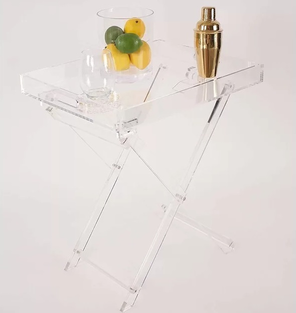 Clear, Compact Acrylic Foldable Table