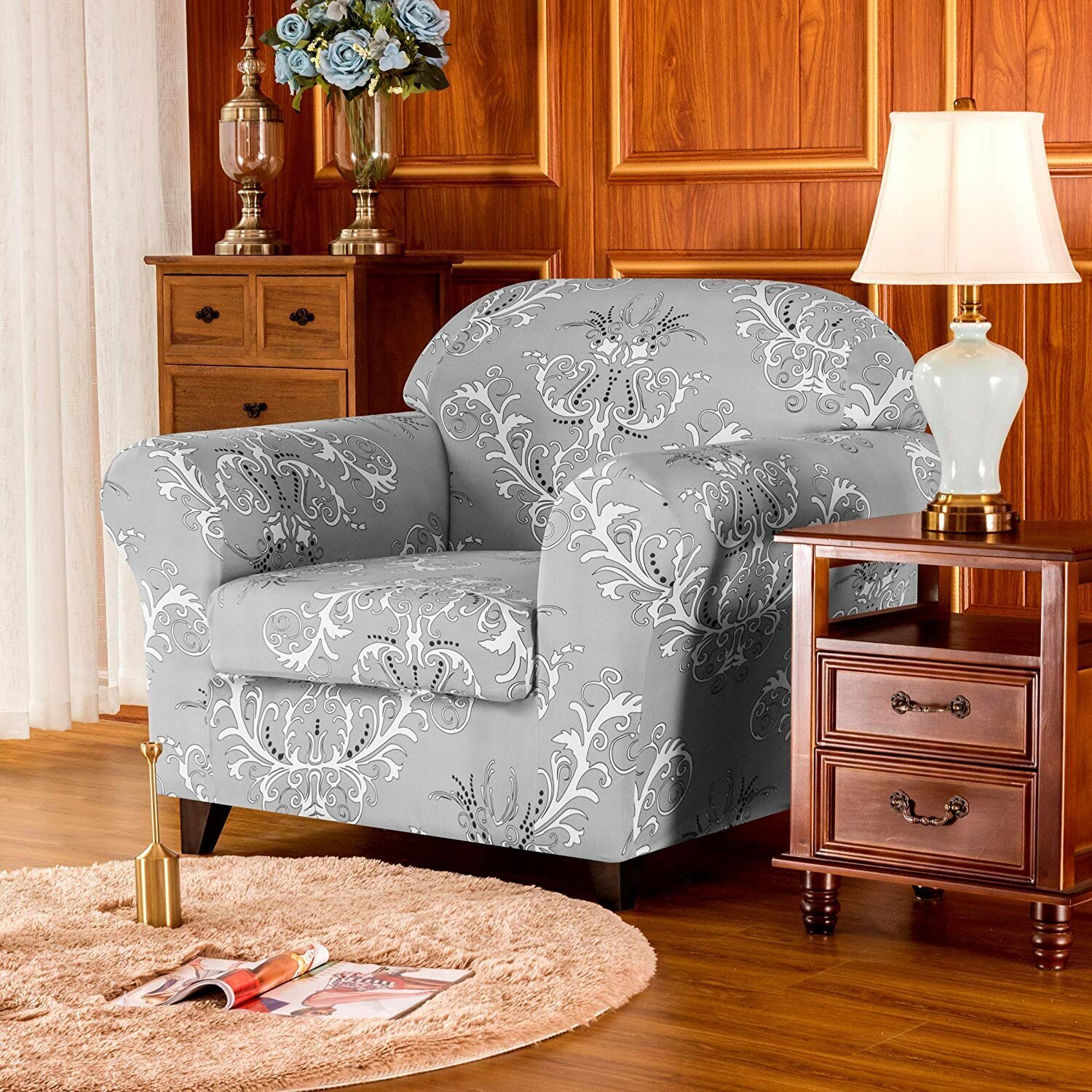 2 piece club chair slipcover hot sale