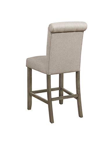 Coaster Home Furnishings Tufted Back Counter Height Stools Beige and Rustic Brown (Set of 2) (193168)