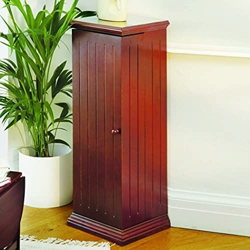 Collections Etc Swing Away Small Wood Vertical Media Cabinet CD & DVD Storage (325 CDs or 215 DVDs)