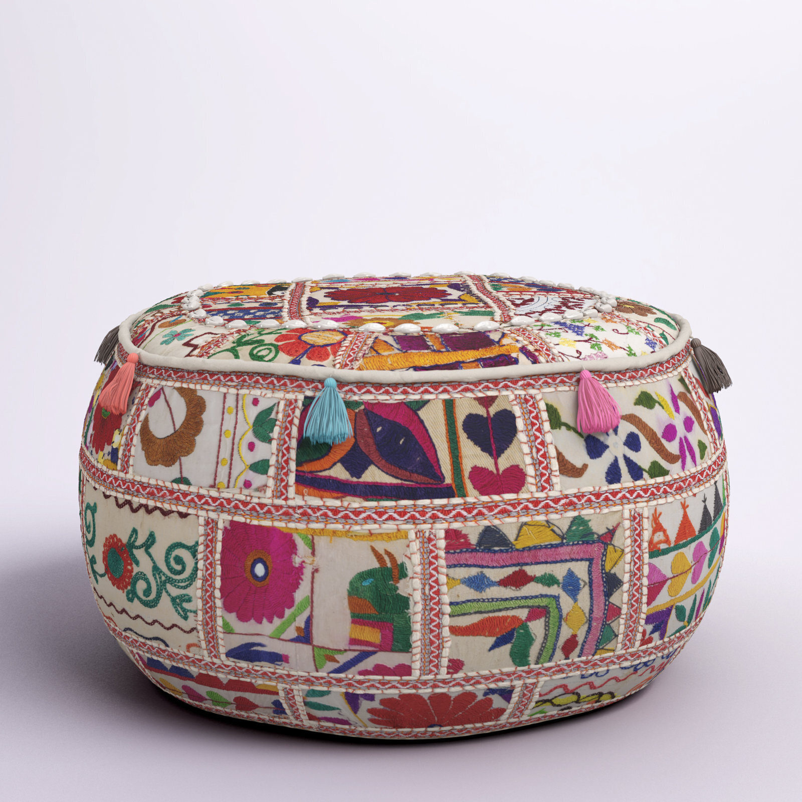 Colorful and Funky Ottoman Pouf