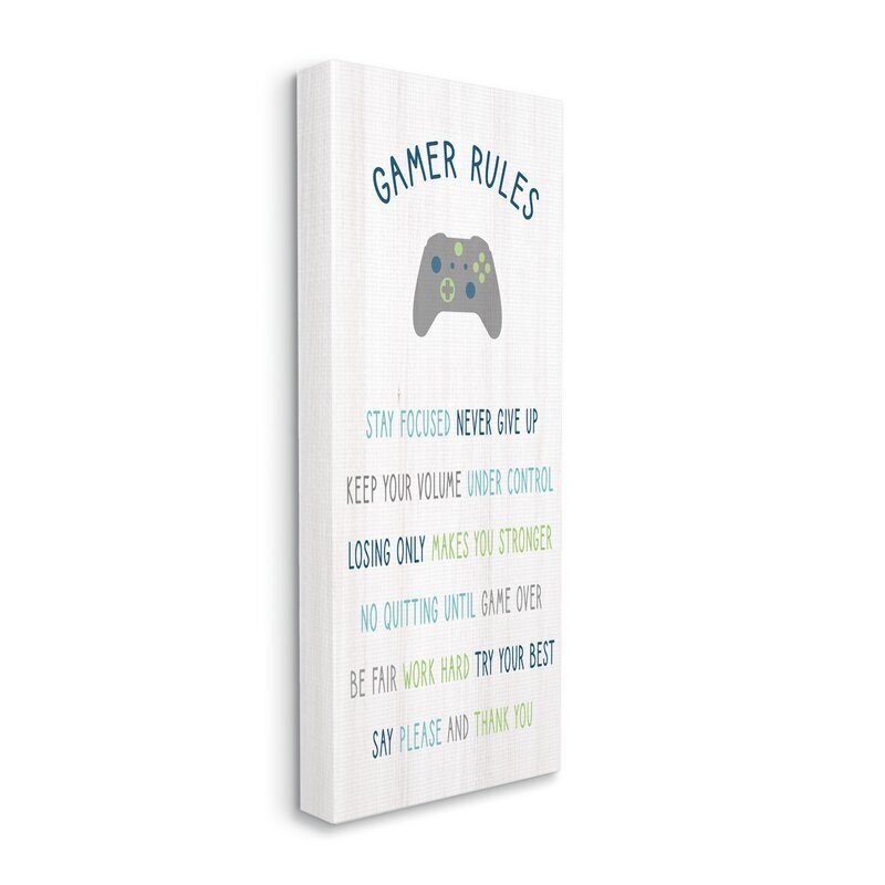 Colorful Canvas Print Game Room Rules