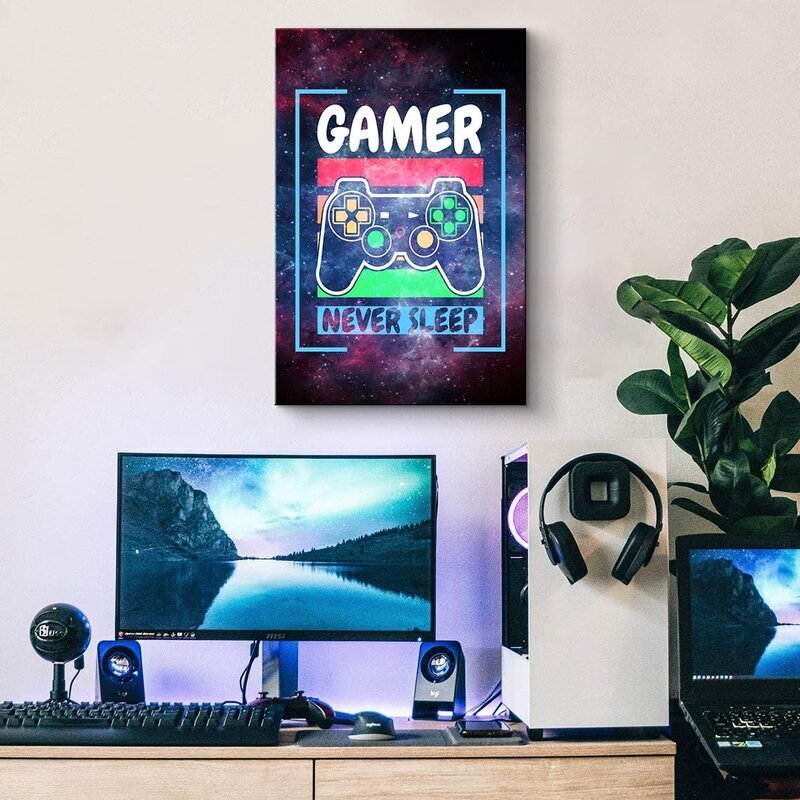 Colorful Canvas Print Gamer Motto