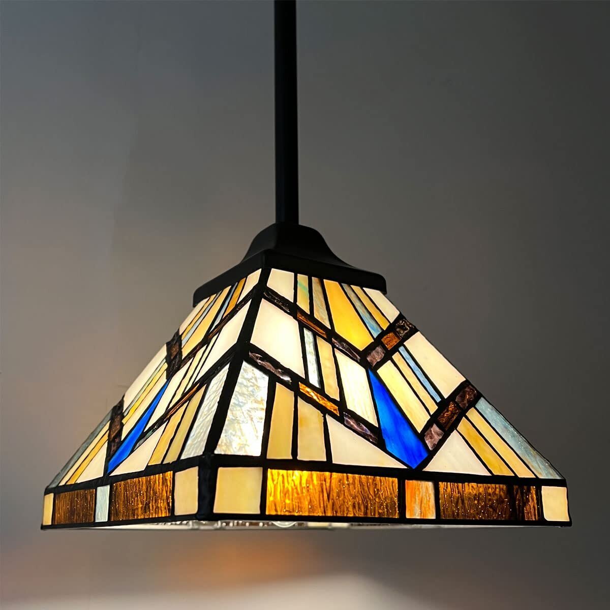 Colorful Glass Geometric Traditional Hanging Lamp
