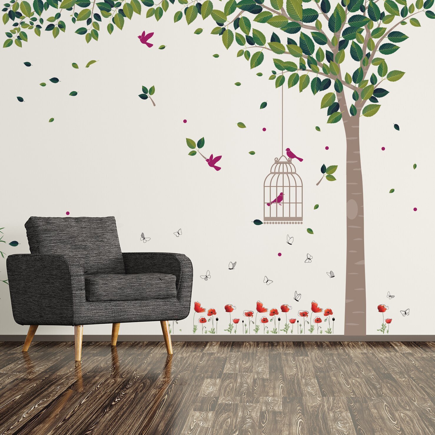 Colorful Tree Garden Decal
