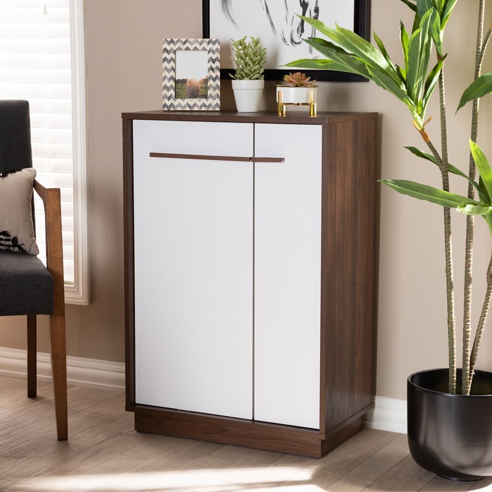 Compact shoe cabinets with doors