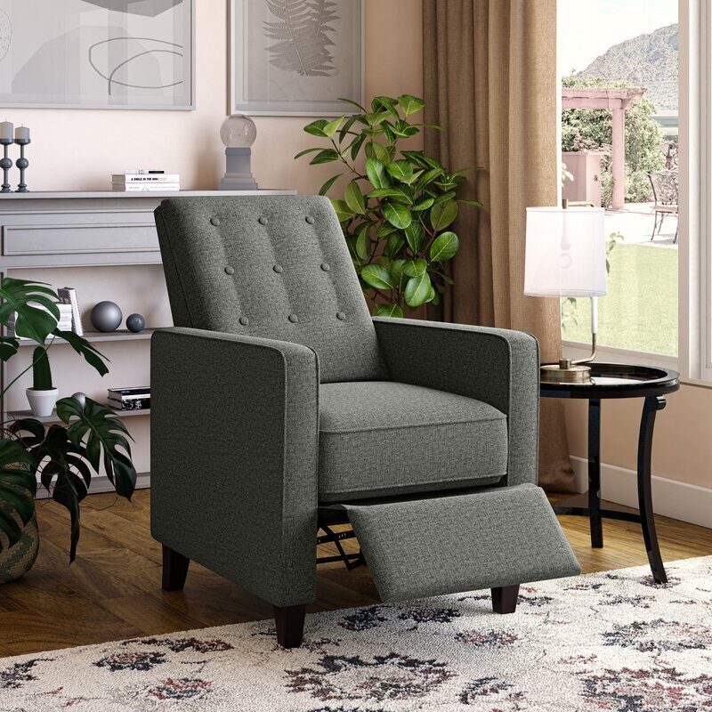 Compact Understated Fabric Small Scale Recliners
