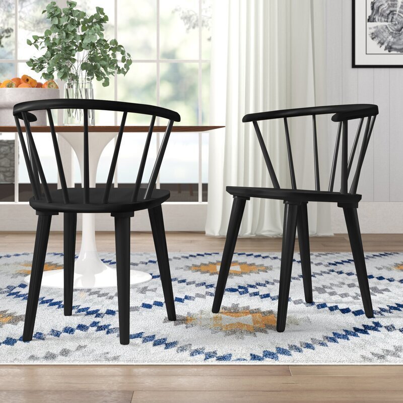 Compact Windsor dining chairs black