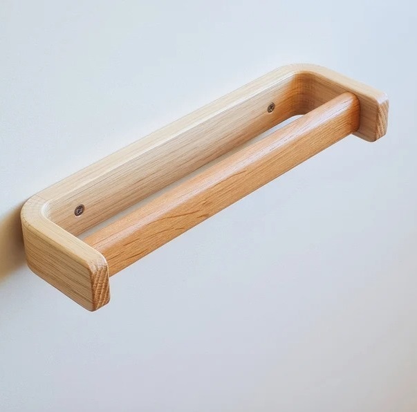Compact Wooden Towel Rail