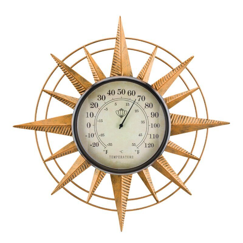 Compass Style Decorative Outdoor Thermometer 