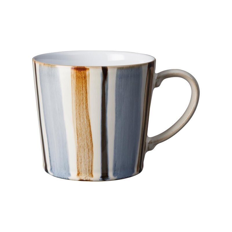 Contemporary Blue and Brown Striped Coffee Mug