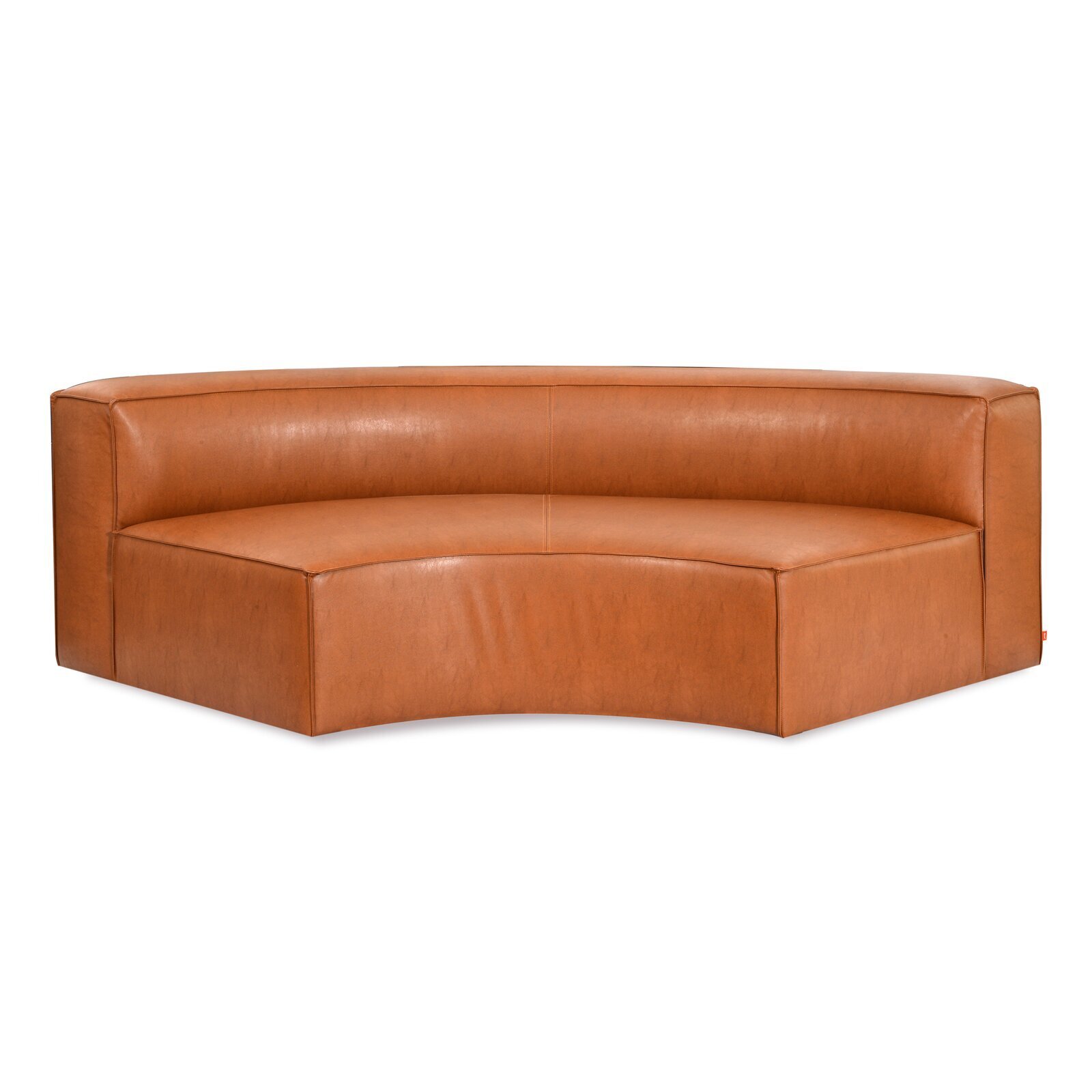 Contemporary Curved Leather Sofa