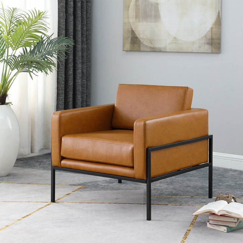 Contemporary faux leather club chair
