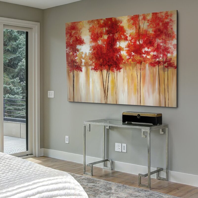 Contemporary Red Trees Painting