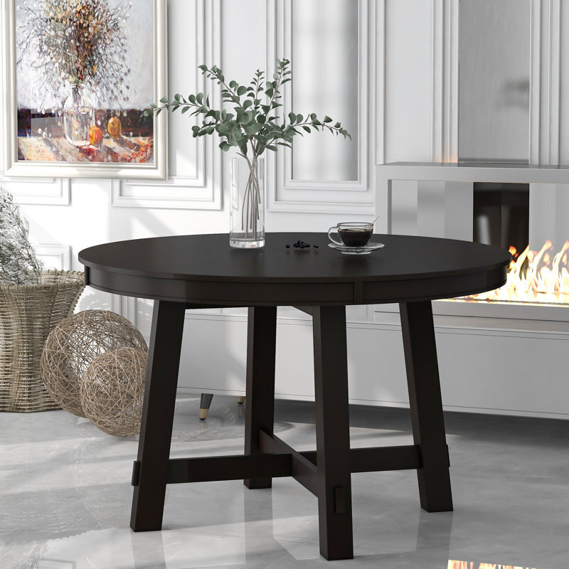 Contemporary Round Dining Table With Extension Leaf