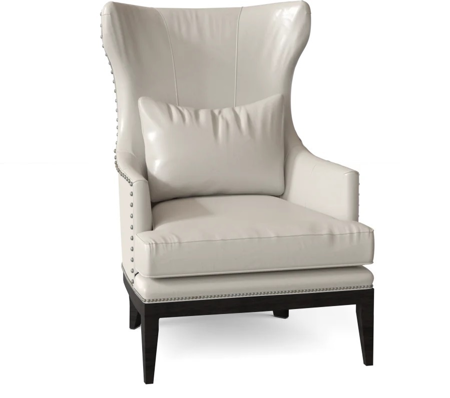 Contemporary White Wing Chair