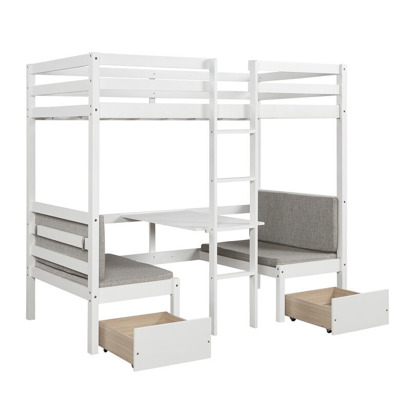 Convertible Bunk Bed With Desk and Drawers