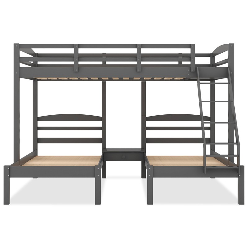 Corinthia Twin Over Full Solid Wood Triple / Quad Bunk Bed by Harriet Bee