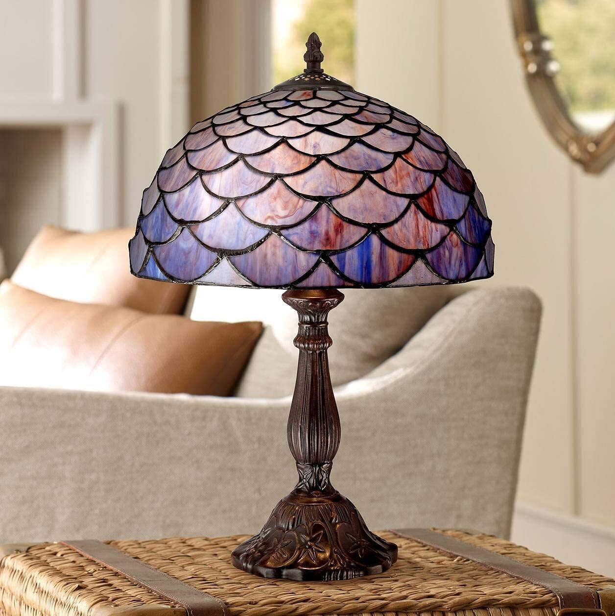 Cottage Style Purple Tiffany Lamp