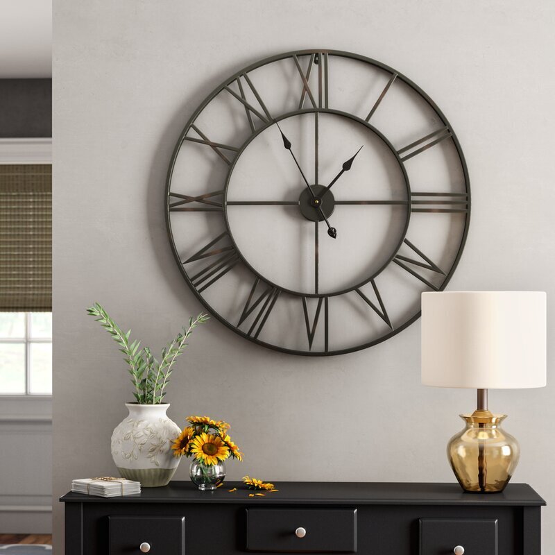 Country House Glamour Oversized Metal Wall Clock