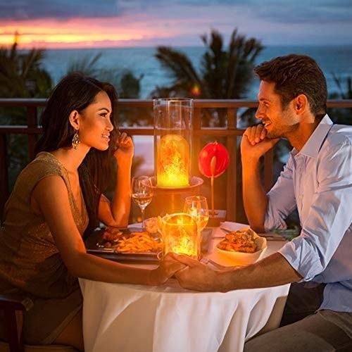 CPPSLEE LED Flame Light Bulbs, 4 Modes Fire Light Bulbs, E26 Base Flame Bulb with Gravity Sensor, Flickering Light Bulbs, Outdoor/Indoor/Home Decoration(Yellow, 2 PCS)