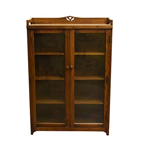 Crafters and Weavers Arts and Crafts Mission Solid Oak Bookcase China Cabinet