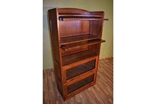 Crafters and Weavers Mission Craftsman Style Quarter Sawn Oak 4 Stack Barrister Bookcase
