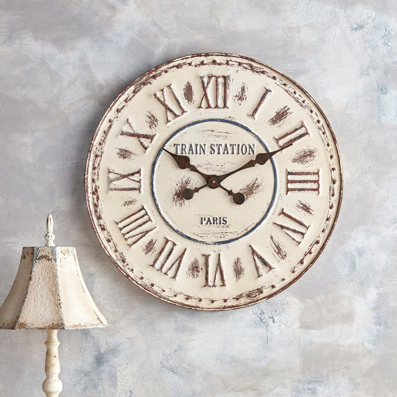 Cream Colored Metal French Style Clock