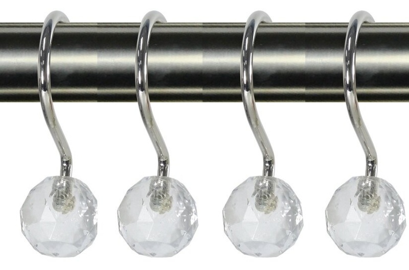 Crystal Ball Shower Curtain Hooks