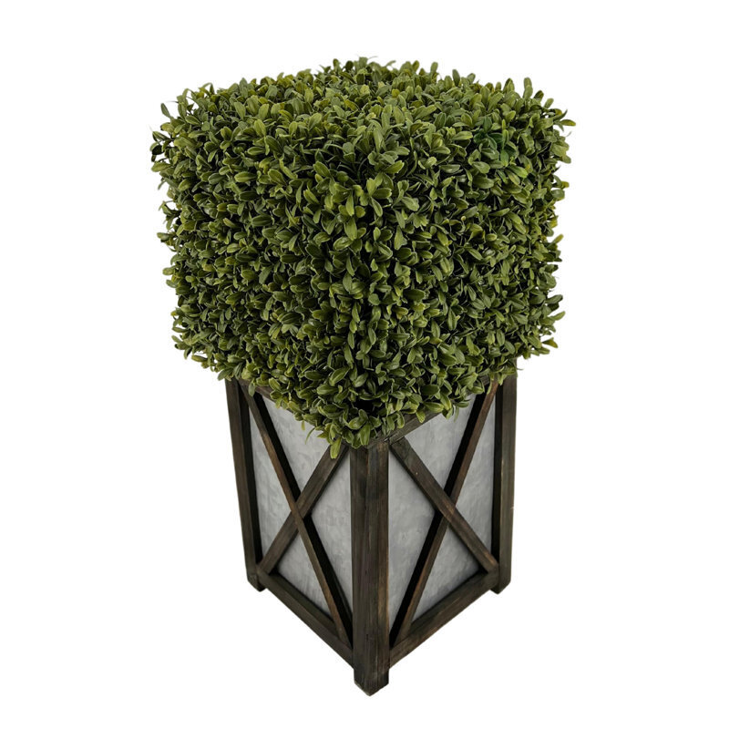 Cube artificial topiary planter