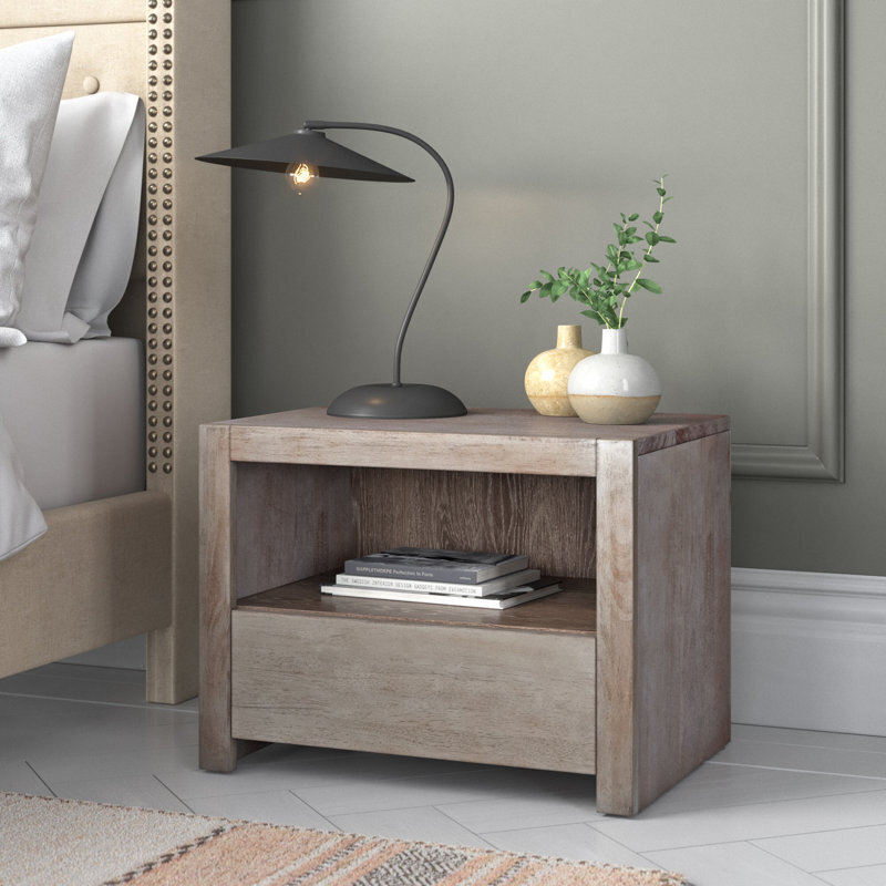 Cube nightstand with Japanese flair