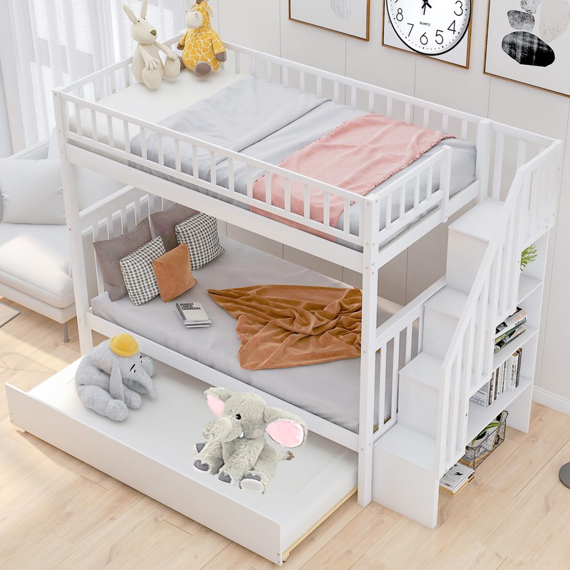 Culmone Twin Over Twin Standard Bunk Bed with Built-in-Desk by Harriet Bee