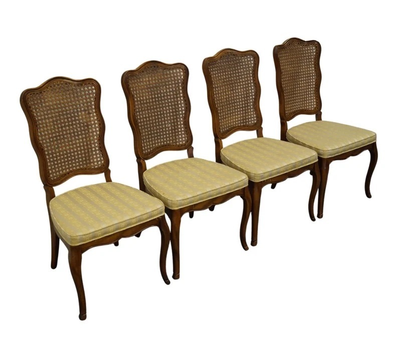 Curved French Cane Chairs