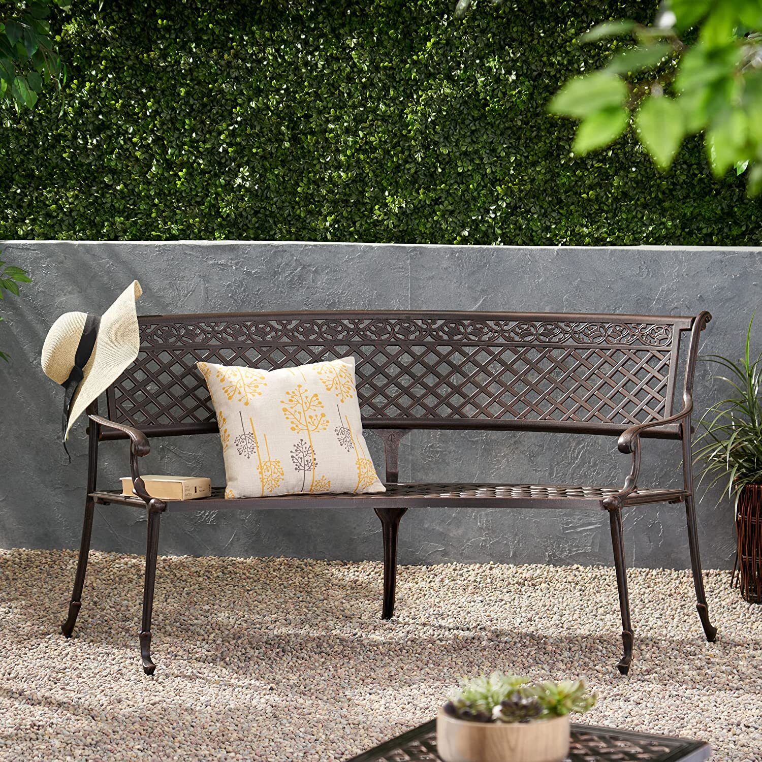 Curved Outdoor Bench With Back