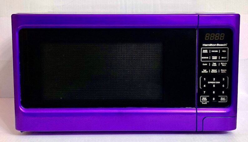 Custom Painted Purple Microwave Oven