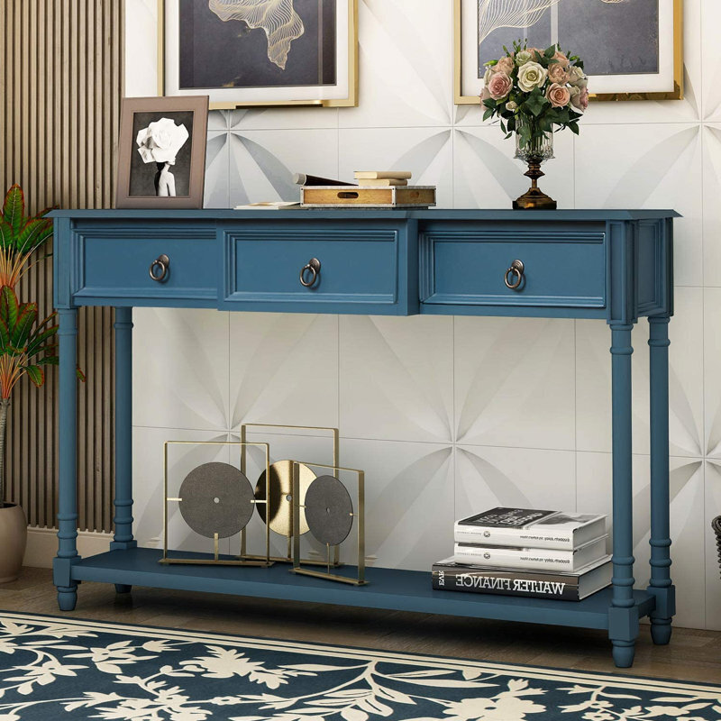 Customizable console table with drawers