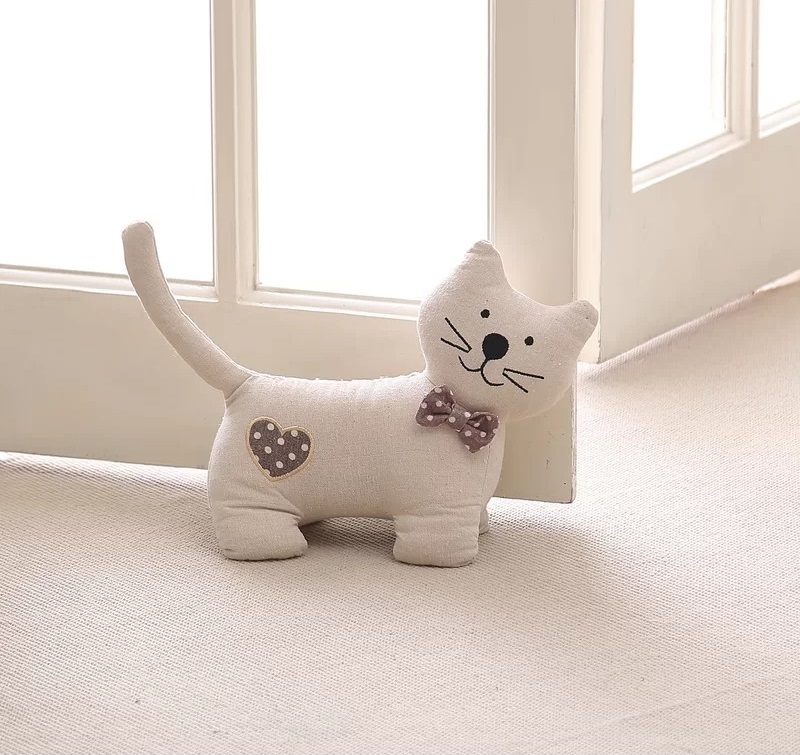 Cute Cat Fabric Animal Doorstop