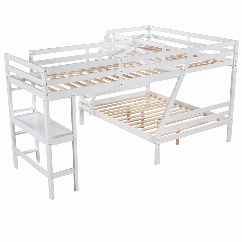 Danon Twin Over Full L-Shaped Bunk Beds with Built-in-Desk by Harriet Bee