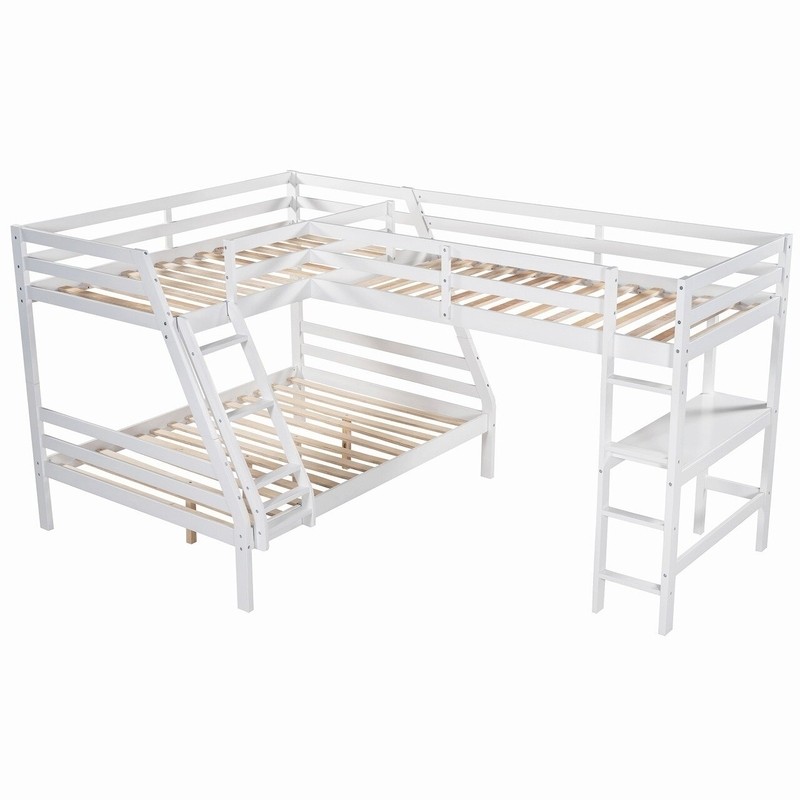 Danon Twin Over Full L-Shaped Bunk Beds with Built-in-Desk by Harriet Bee
