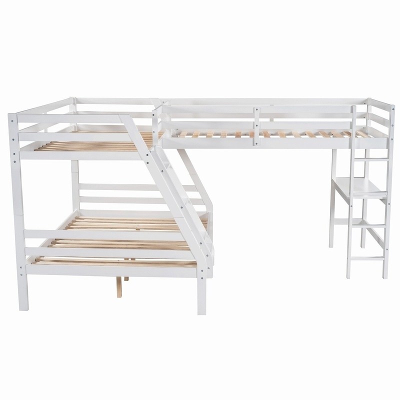 Danon Twin Over Full L-Shaped Bunk Beds with Built-in-Desk by Harriet Bee
