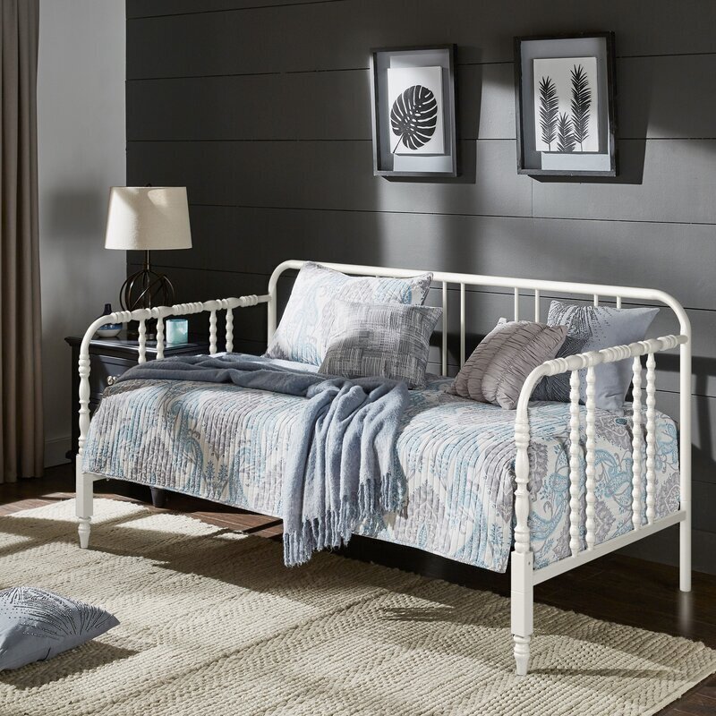 Daybed Style Solid Wrought Iron Bed