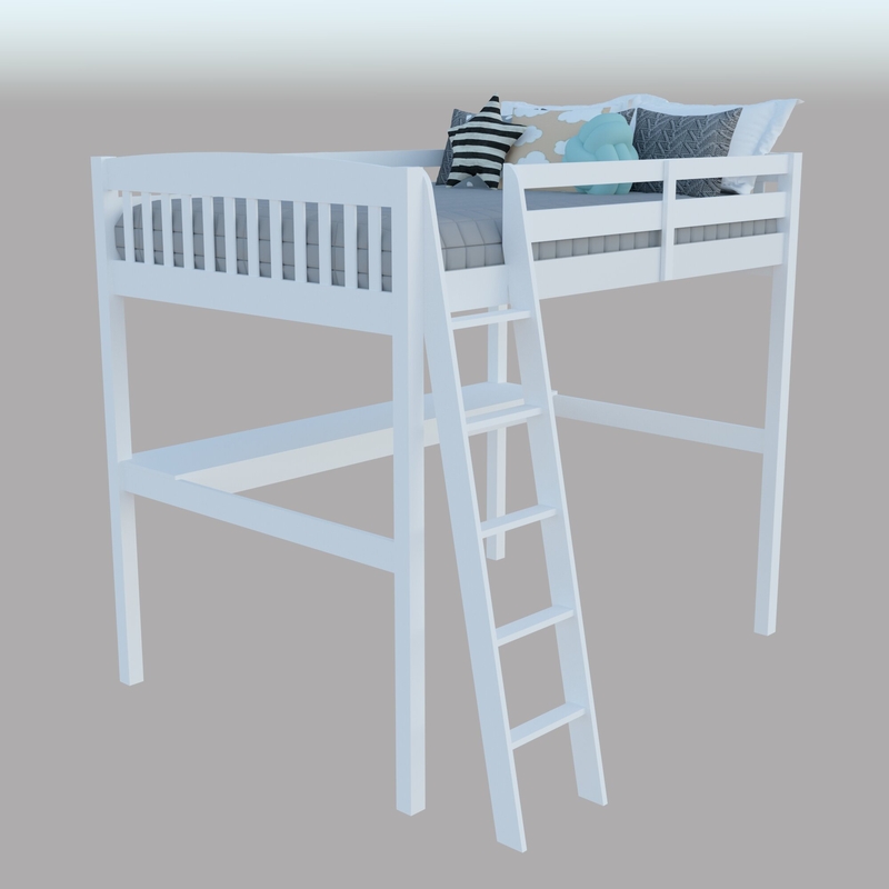 Daylin Solid Wood Platform Loft Bed with Built-in-Desk by Harriet Bee