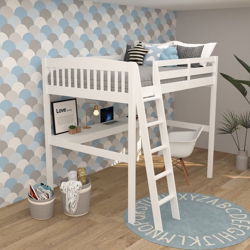 Daylin Solid Wood Platform Loft Bed with Built-in-Desk by Harriet Bee