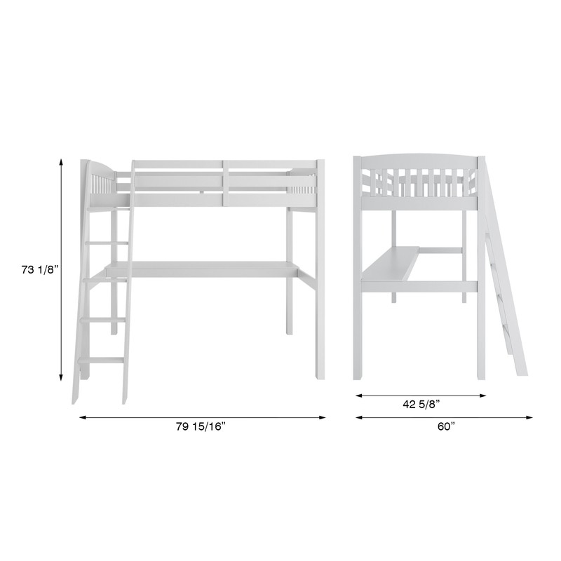Daylin Solid Wood Platform Loft Bed with Built-in-Desk by Harriet Bee